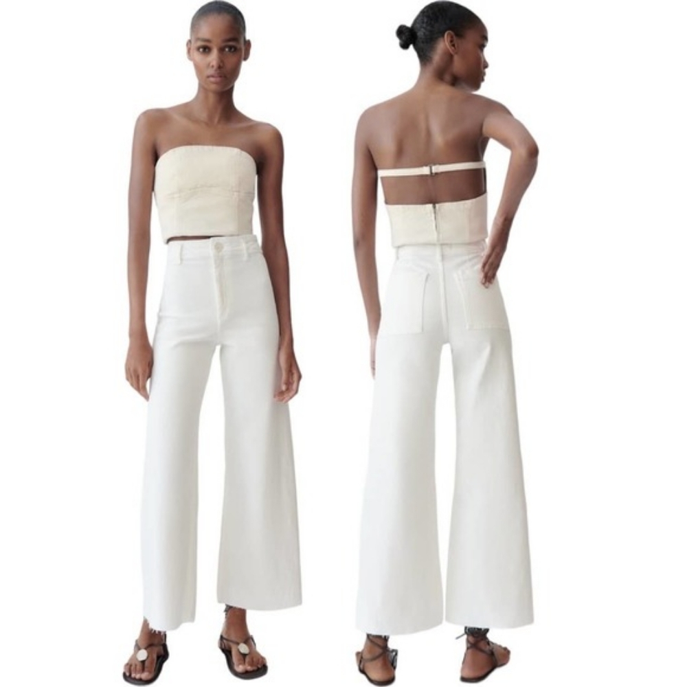 ZARA MARINE STRAIGHT HIGH-WAIST JEANS